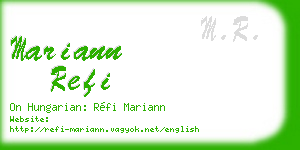 mariann refi business card
